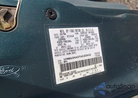 1996 Ford Explorer from USA, damaged, VIN 1FMDU34X3TUC22832